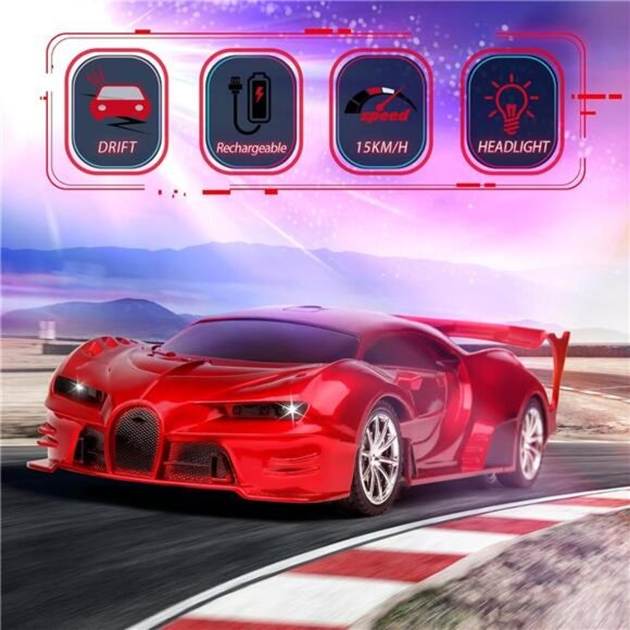 Remote Control Car Rechargeable High Speed 1/18 RC Cars Toys for Boys Girls - Picture 3 of 6